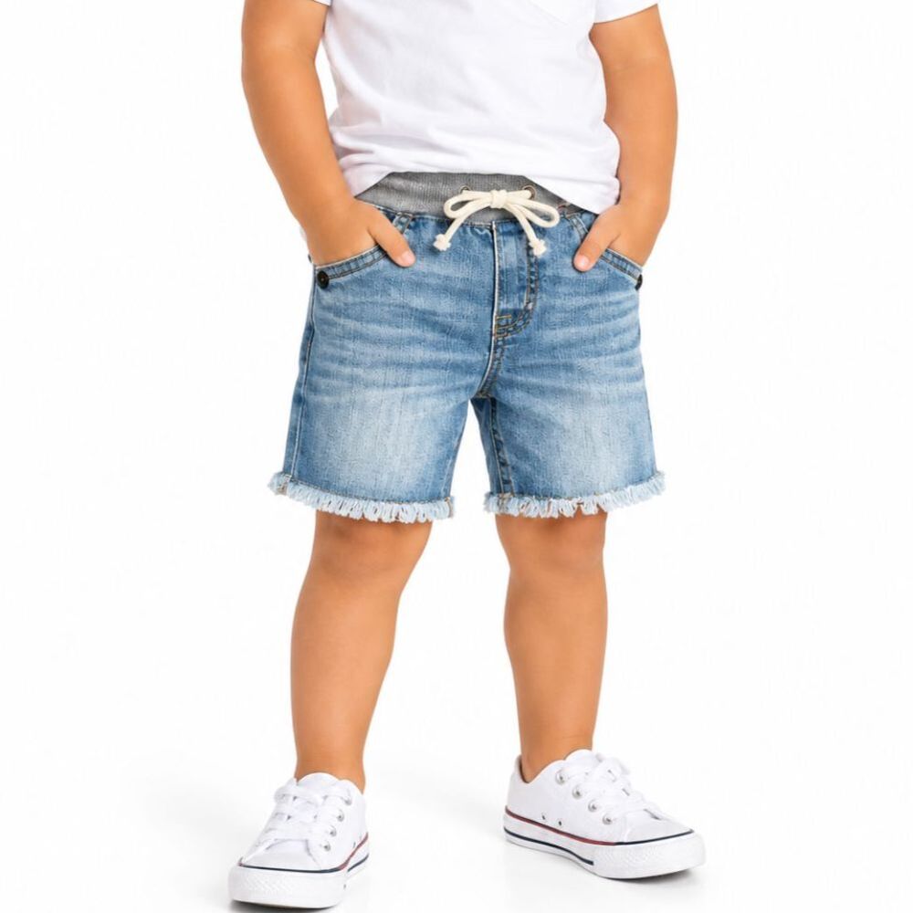 🔥 5 for $30 🔥 Cat & Jack Boys’ Drawstring Denim Shorts Frayed Hem | Size 3T